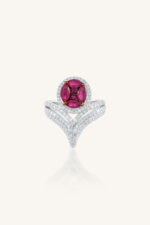 Ruby and Diamond Ring in 92.5 Sterling Silver KLSR-11671
