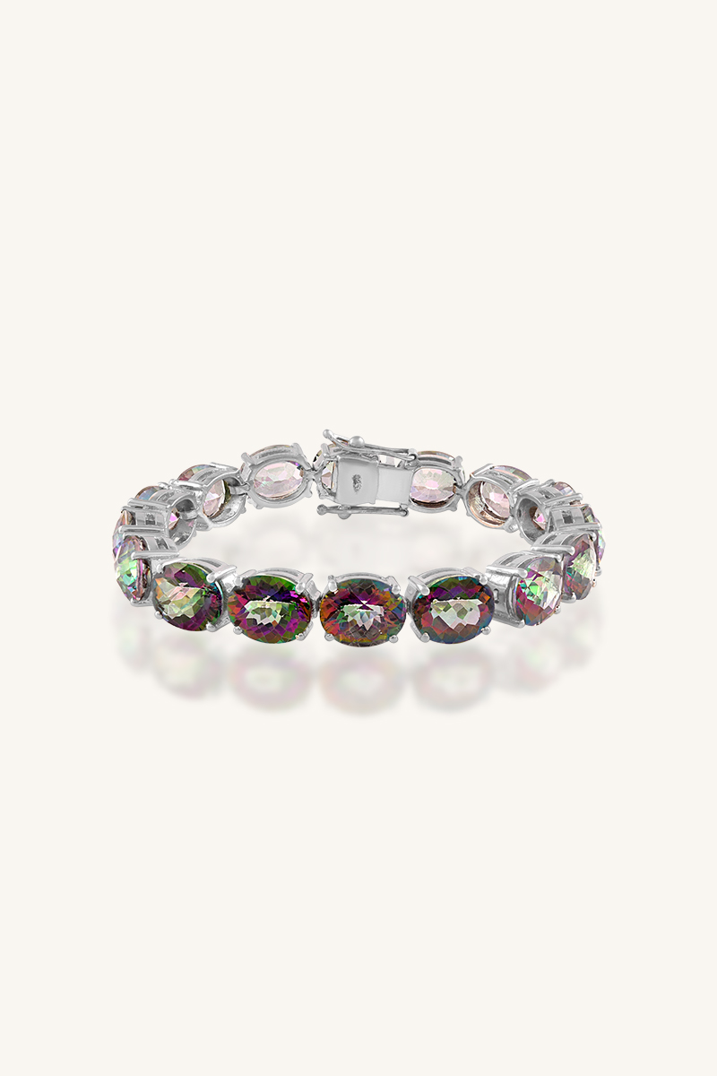 KLSB-20024 (1) Mystic Topaz Bracelet in 92.5 Sterling Silve KLSB-20024 - Image 1