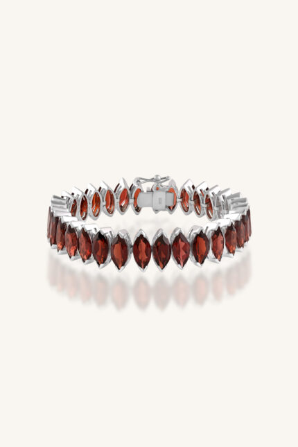 Garnet Bracelet in 92.5 Sterling Silver KLSB-20027