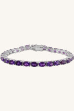 Amethyst Bracelet in 92.5 Sterling Silver KLSB-20057 - Image 4