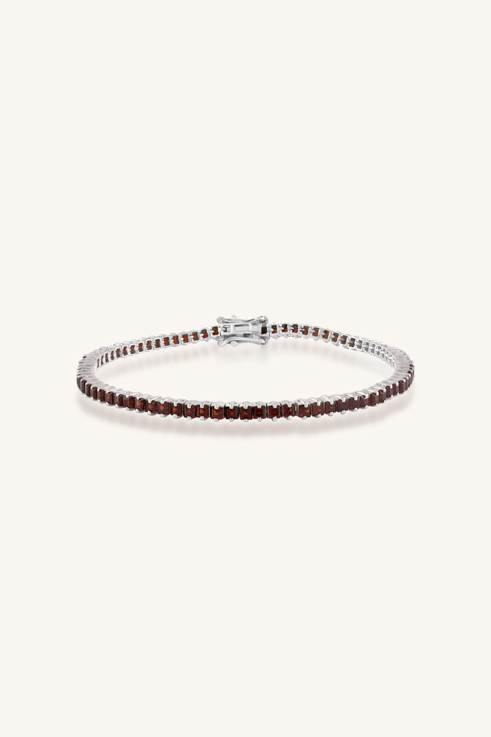 KLSB-20197 Garnet Bracelet in 92.5 Sterling Silver KLSB-20197 - Image 1