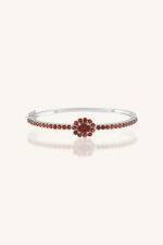 Garnet Bangle in 92.5 Sterling Silver KLSB-20225