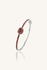 Garnet Bangle in 92.5 Sterling Silver KLSB-20225 - Image 2