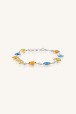 Blue Topaz and Citrine Lemon Topaz Bracelet in 92.5 Sterling Silver KLSB-20278 - Image 2