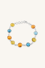 Blue Topaz and Citrine Lemon Topaz Bracelet in 92.5 Sterling Silver KLSB-20278