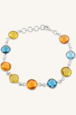 Blue Topaz and Citrine Lemon Topaz Bracelet in 92.5 Sterling Silver KLSB-20278 - Image 4