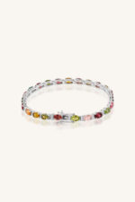 Multi Tourmaline and Cz Bracelet in 92.5 Sterling Silver KLSB-20305 - Image 3