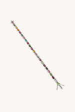 Multi Tourmaline and Cz Bracelet in 92.5 Sterling Silver KLSB-20305 - Image 2
