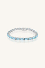 Blue Topaz and Cz Bracelet in 92.5 Sterling Silver KLSB-20417