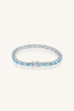 Blue Topaz and Cz Bracelet in 92.5 Sterling Silver KLSB-20417 - Image 3