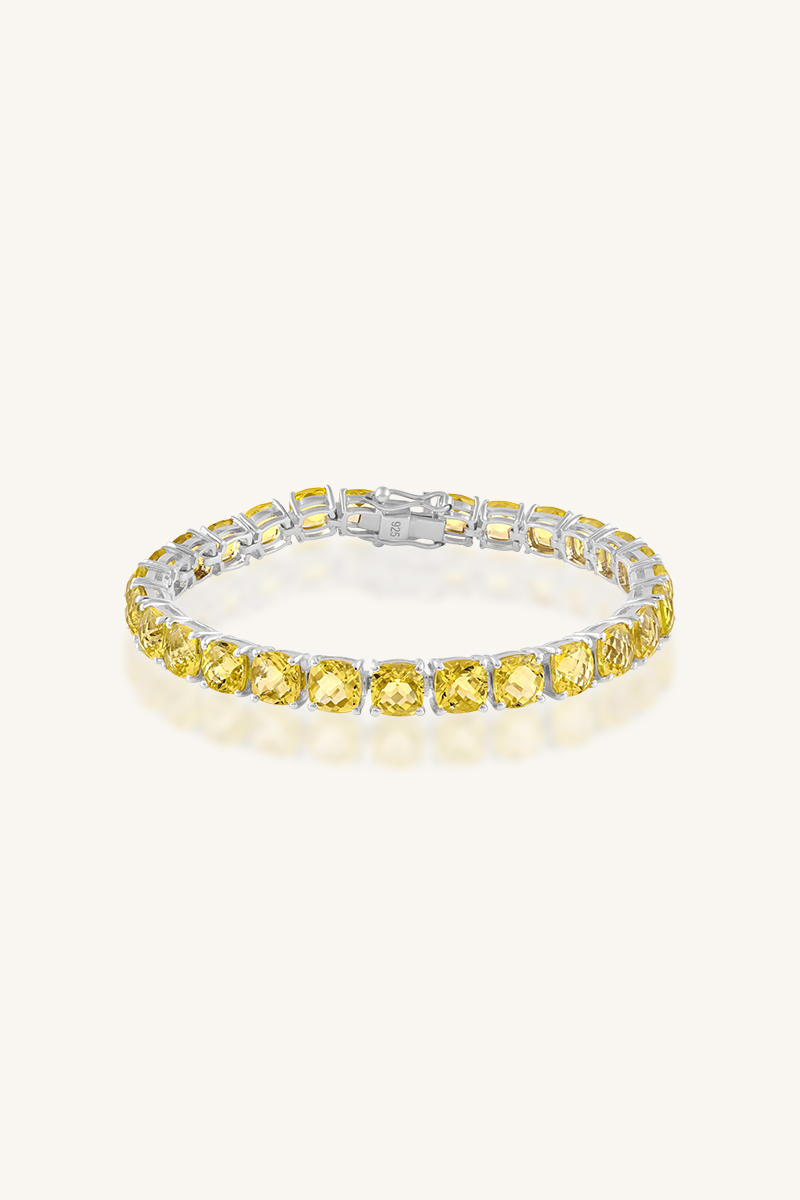 KLSB-20418 (1) Lemon Topaz Bracelet in 92.5 Sterling Silver KLSB-20418 - Image 1