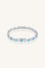 Blue Topaz and Cz Bracelet in 92.5 Sterling Silver KLSB-20434 - Image 3
