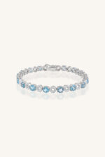 Blue Topaz and Cz Bracelet in 92.5 Sterling Silver KLSB-20434