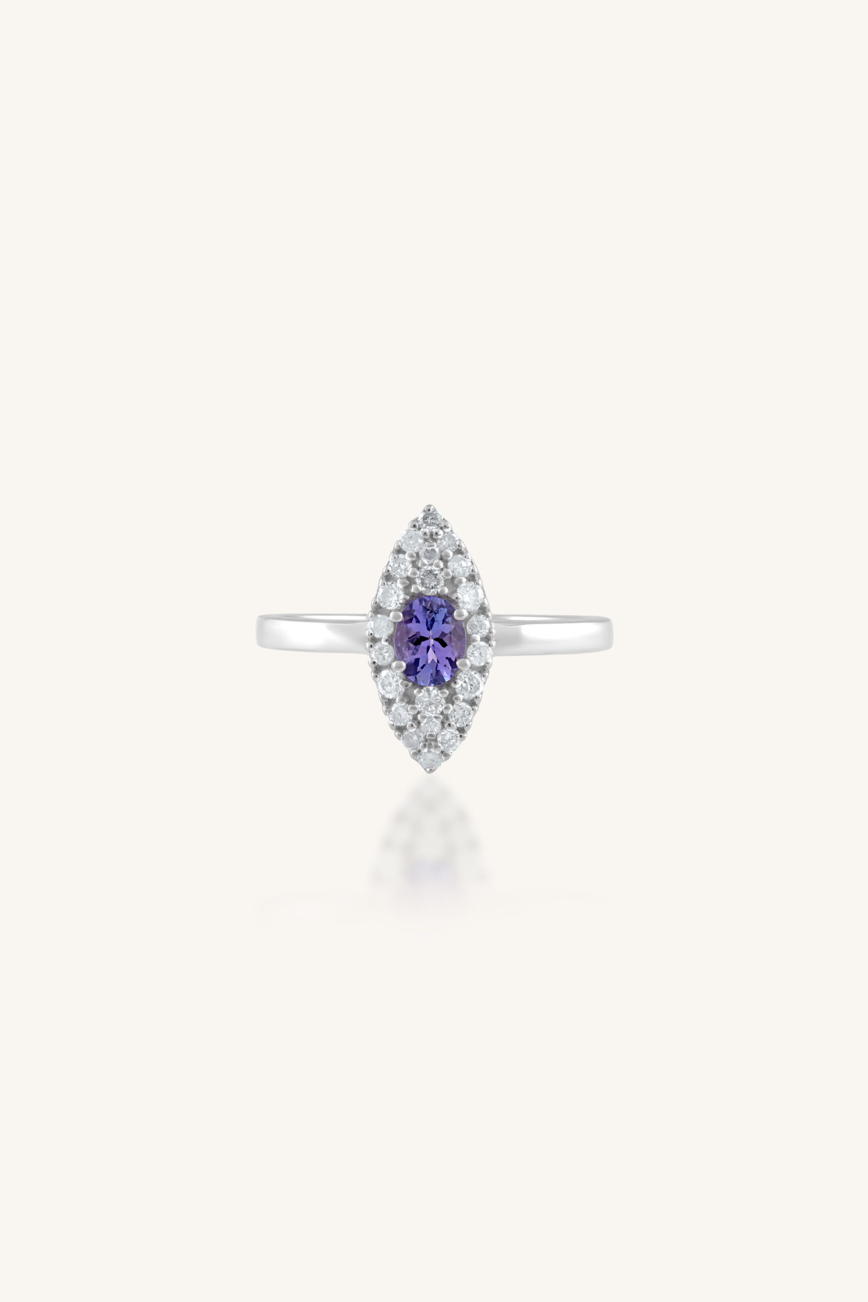 KLSR-11707_1 Tanzanite and Diamond Ring in 92.5 Sterling Silver KLSR-11707 - Image 1