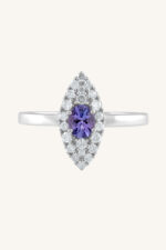 Tanzanite and Diamond Ring in 92.5 Sterling Silver KLSR-11707 - Image 4