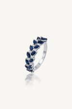 Blue Sapphire and Diamond Ring in 92.5 Sterling Silver KLSR-11708