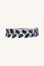 Blue Sapphire and Diamond Ring in 92.5 Sterling Silver KLSR-11708 - Image 4