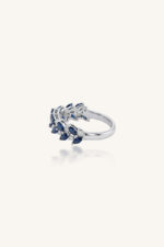 Blue Sapphire and Diamond Ring in 92.5 Sterling Silver KLSR-11708 - Image 2