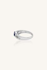 Blue Sapphire and Diamond Ring in 92.5 Sterling Silver KLSR-11712 - Image 3