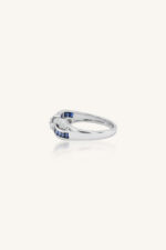 Blue Sapphire and Diamond Ring in 92.5 Sterling Silver KLSR-11714 - Image 3