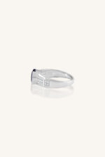 Blue Sapphire and Diamond  Ring in 92.5 Sterling Silver KLSR-11715 - Image 3