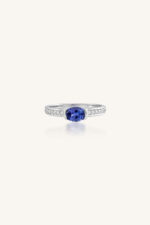 Tanzanite and Diamond Ring in 92.5 Sterling Silver KLSR-11717 - Image 2