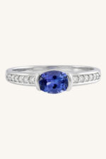 Tanzanite and Diamond Ring in 92.5 Sterling Silver KLSR-11717 - Image 4