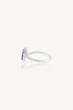 Ruby and Diamond  Ring in 92.5 Sterling Silver KLSR-11743 - Image 3