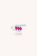 Ruby and Diamond  Ring in 92.5 Sterling Silver KLSR-11743 - Image 2