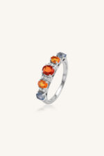 Multi Sapphire and Diamond Ring in 92.5 Sterling Silver KLSR-11744