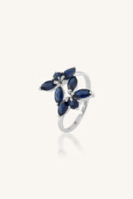 Blue Sapphire Ring in 92.5 Sterling Silver KLSR-11745