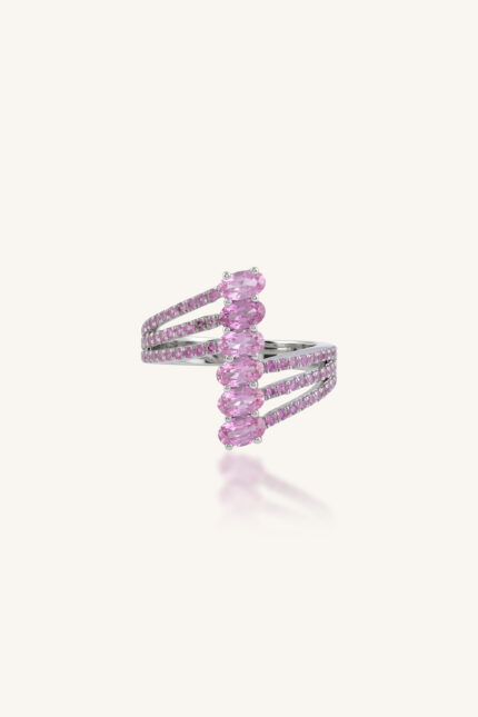 Pink Sapphire  Ring in 92.5 Sterling Silver KLSR-11750