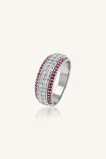 Ruby and Diamond Ring in 92.5 Sterling Silver KLSR-11751 - Image 2