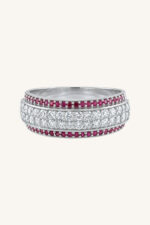 Ruby and Diamond Ring in 92.5 Sterling Silver KLSR-11751