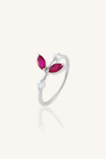 Ruby and Diamond Ring in 92.5 Sterling Silver KLSR-11752