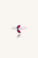 Ruby and Diamond Ring in 92.5 Sterling Silver KLSR-11752 - Image 2