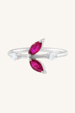 Ruby and Diamond Ring in 92.5 Sterling Silver KLSR-11752 - Image 4