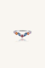 Multi Sapphire and Diamond Ring in 92.5 Sterling Silver KLSR-11754