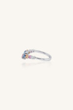 Multi Sapphire and Diamond Ring in 92.5 Sterling Silver KLSR-11754 - Image 3