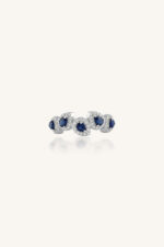 Blue Sapphire and Diamond  Ring in 92.5 Sterling Silver KLSR-11756 - Image 2