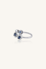 Blue Sapphire and Diamond  Ring in 92.5 Sterling Silver KLSR-11756 - Image 3