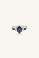 Blue Sapphire and Diamond Ring in 92.5 Sterling Silver KLSR-11758 - Image 4