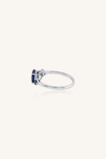 Blue Sapphire and Diamond Ring in 92.5 Sterling Silver KLSR-11758 - Image 3