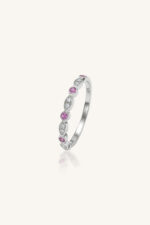 Pink Sapphire and Diamond Ring in 92.5 Sterling Silver KLSR-11766