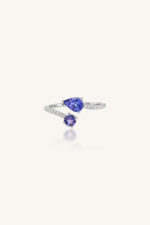 Tanzanite and Diamond Ring in 92.5 Sterling Silver KLSR-11771 - Image 2