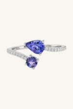 Tanzanite and Diamond Ring in 92.5 Sterling Silver KLSR-11771 - Image 4