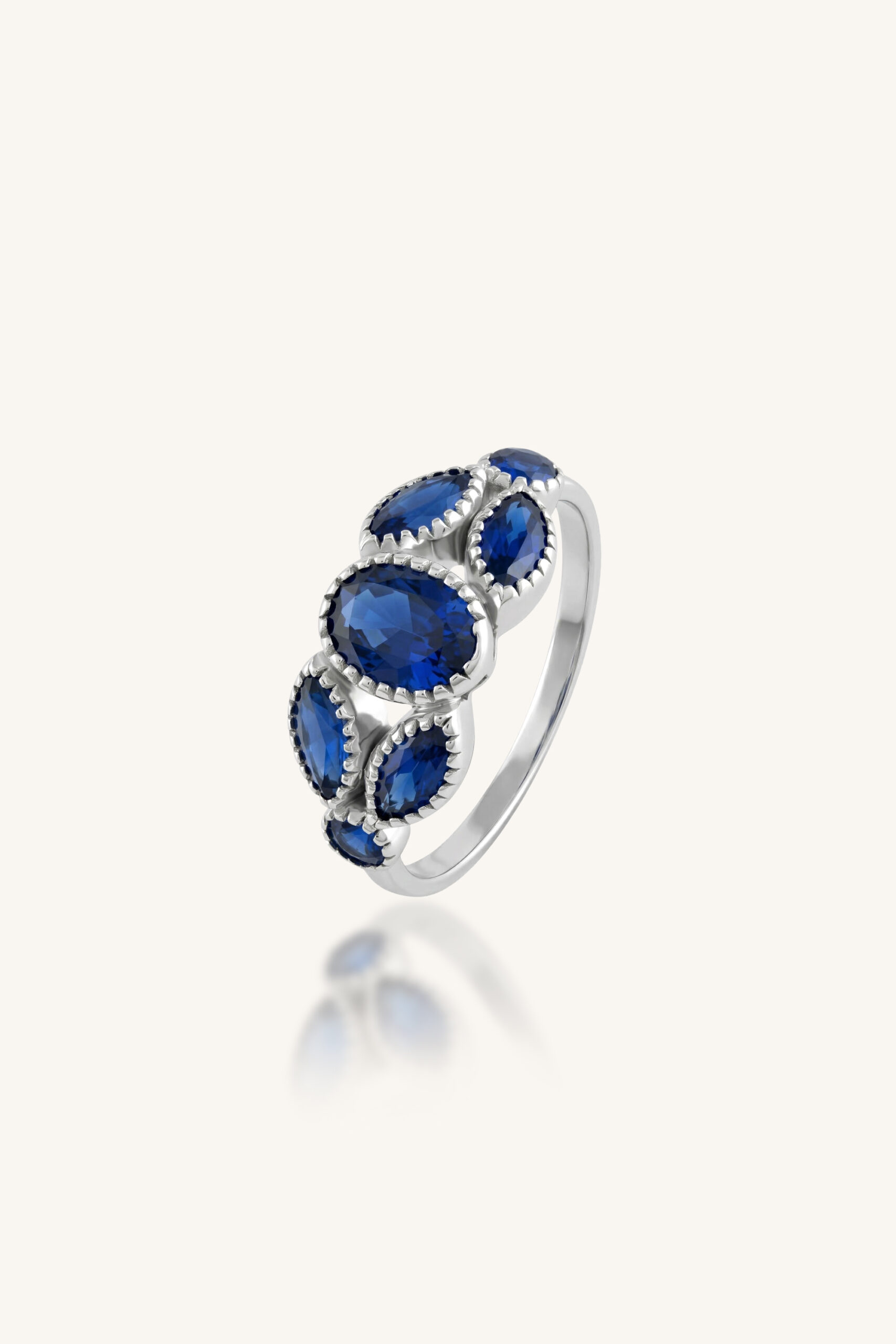 KLSR-11786 Blue Sapphire Ring in 92.5 Sterling Silver KLSR-11786 - Image 1
