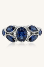 Blue Sapphire Ring in 92.5 Sterling Silver KLSR-11786 - Image 4