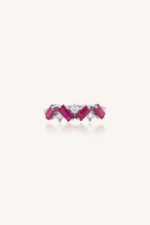 Ruby and Diamond Ring in 92.5 Sterling Silver KLSR-11794 - Image 2