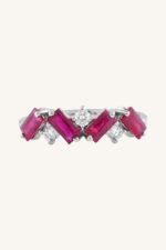 Ruby and Diamond Ring in 92.5 Sterling Silver KLSR-11794 - Image 4